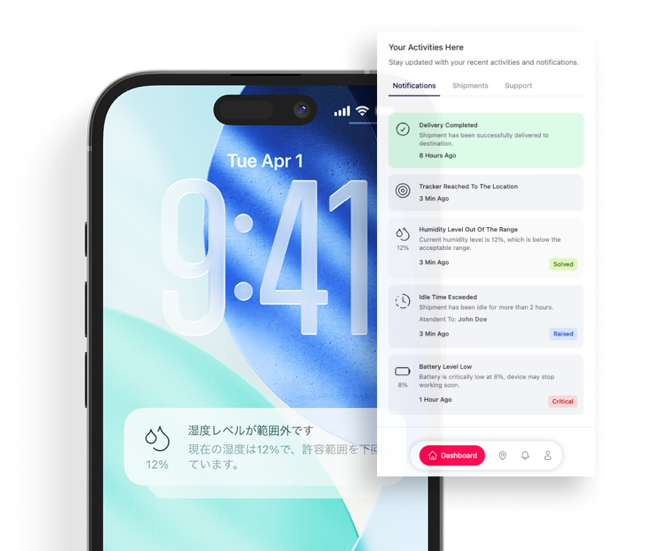 Dlogg dashboard alarm configuration screen